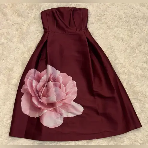 Sachin + Babi Shay Strapless Floral-Print Mikado Midi Dress sz 4 - Image 5