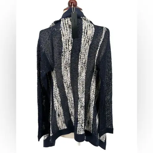 NWT Dolce Cabo Striped Open Draped Cardigan Sweater Sz S/M Blue