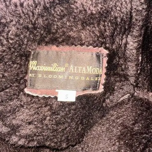 Maximilian Alta Moda at Bloomingdales shearling brown coat size small Euc