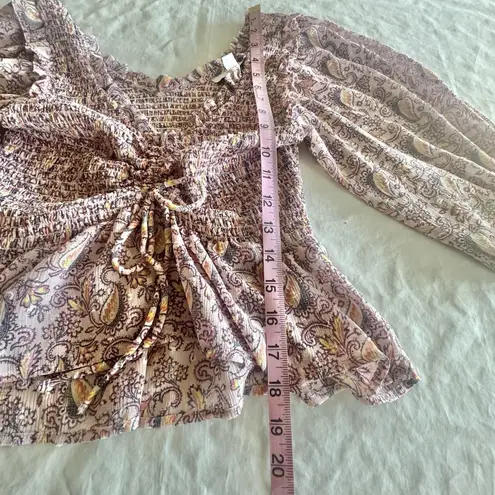 Topshop  Womens Blouse Sz 6 Floral Coquette Cottagecore Cottage Prairie Boho Chic