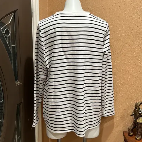 Lane Bryant  striped embroidered sweatshirt