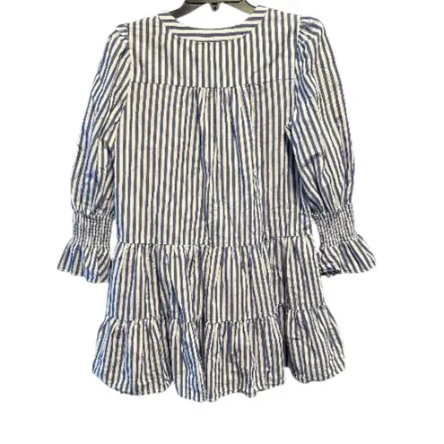 Tuckernuck Pomander Place Blue & White Stripe Cotton Poplin “Kenzo” Dress Size Small