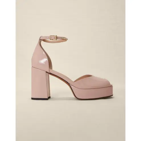 Maje NEW Patent leather heeled sandals Rose Blush 39 / 8.5