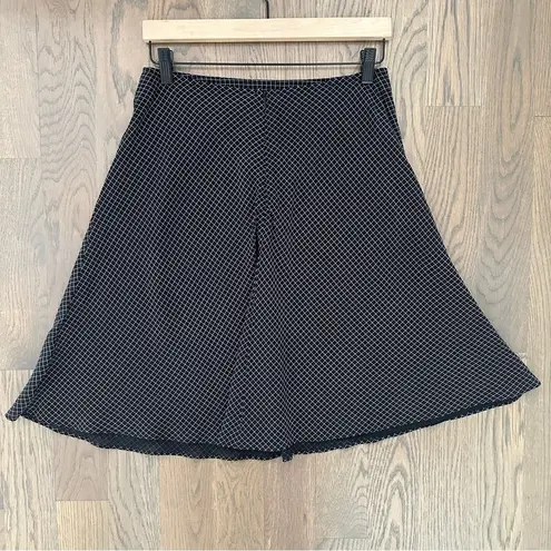 Henri Bendel Vintage High Waist 100% A-Line Silk Skirt in Black & White Size 10