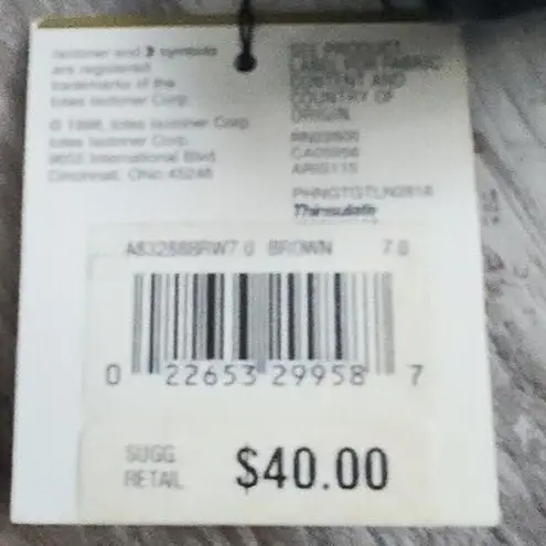 Isotoner 3M Thinsulate Lined Dark Brown Leather Vtg Women Size 7 Gloves NEW tags