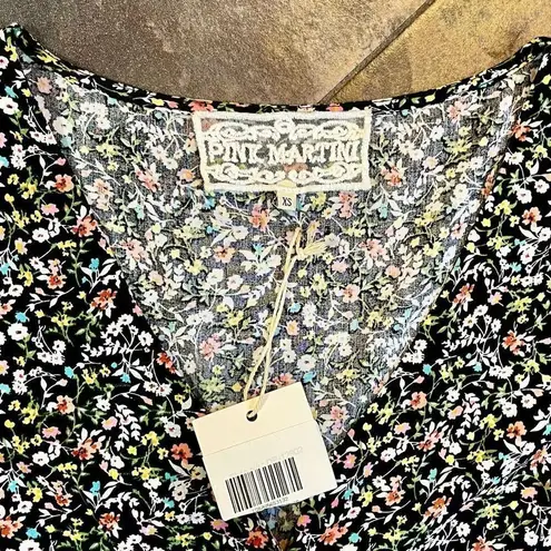 Pink Martini NWT Floral Aubrey Dress Black XS