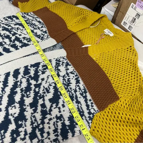 Umgee  M NWT Knit Open Colorblocked Long Sleeve open Cardigan oversized - Image 5