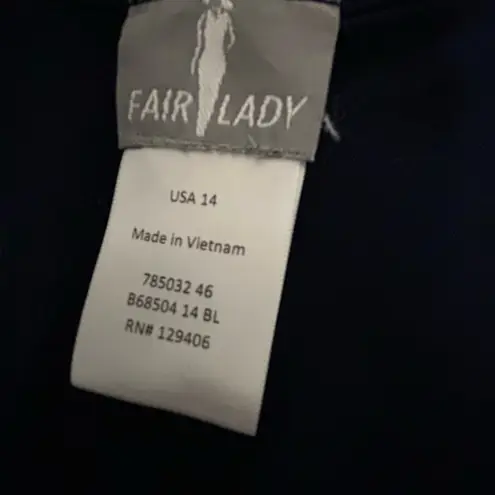 Elegant Navy Dress with Sequin Detail Blue Size 14