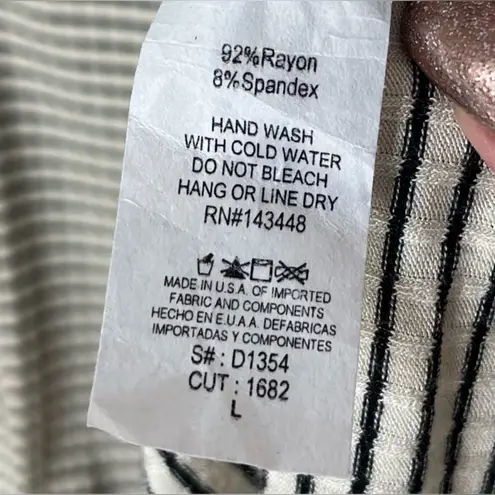 May pink Stripe Midi Dress V-Cut With Lace Size Large