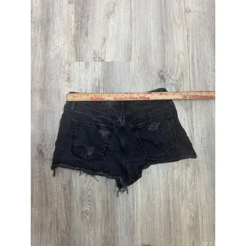 BDG Urban Outfitters Girlfriend High Rise Black Distressed Jean Shorts Size 28