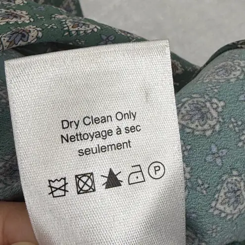 Veronica Beard Mariposa Dress Green Multicolor Print Ruched Wrap Maxi Size 0