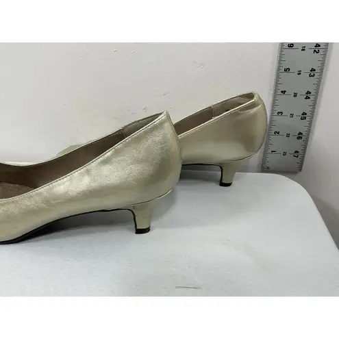 Hush Puppies Womans Soft Style Hush Puppy Moyem Slipon Pumps 10 M Silver Peep Toe Kitten Heel - Image 4