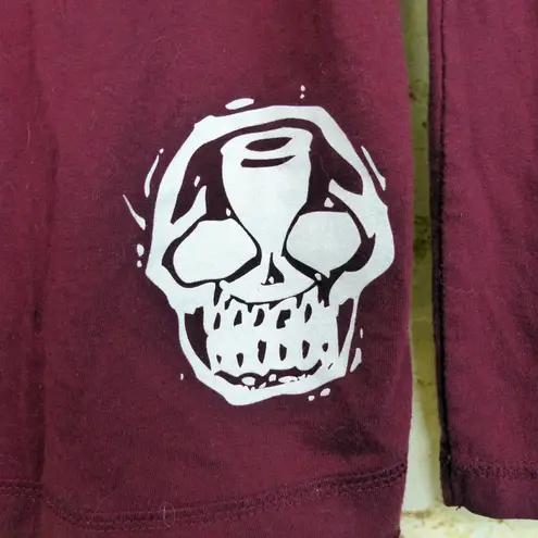 Chronic Clothing Chronic Cellars Shirt Women M Burgundy LS Graphic Logo Skull Red Size M
