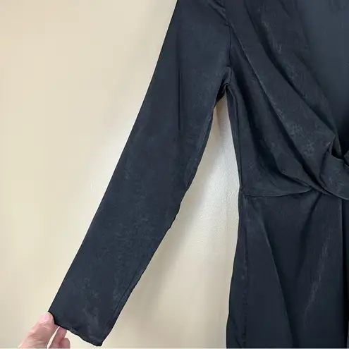 Missguided Black Faux Wrap Deep V-Neck Maxi Dress 2 Goth Witchy Vamp