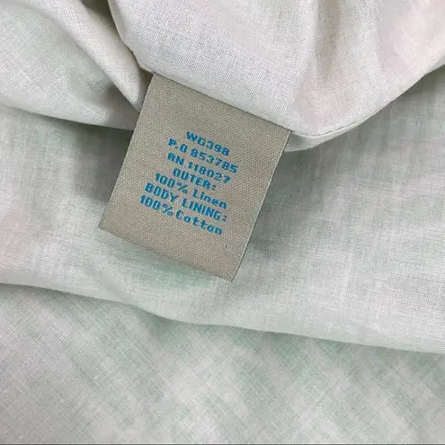 Boden Pintuck Printed Linen Skirt Green Ivory 6 Knee Length Green