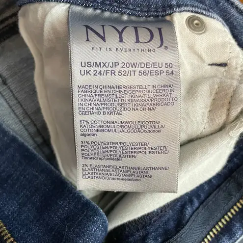 NYDJ Fiona Slim Ankle Crop Flare Tummy Tuck Shadow Stripe Jeans Womens 20W 20 W