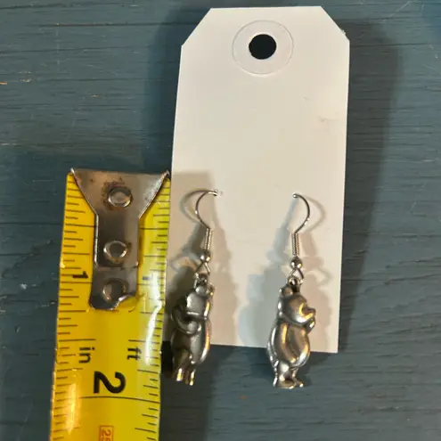 Vintage 1993 Disney Winnie The Pooh Danforth Pewter Dangle Earrings Silver