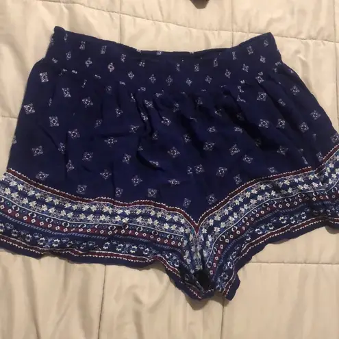 Flowy Colorful Shorts Blue Size XL