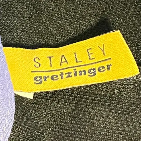 Staley Gretzinger VTG Egyptian Print Art Jacket Black Gold Tencel S/M Size 00