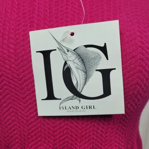 Island Girl Pink Strapless Sundress One Size Smocked Tube Seahorse Print Resort