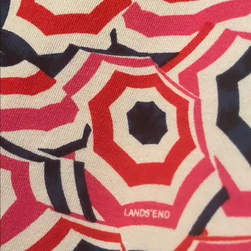Lands' End Pink and Blue Umbrella Patterned Dress women size 2X