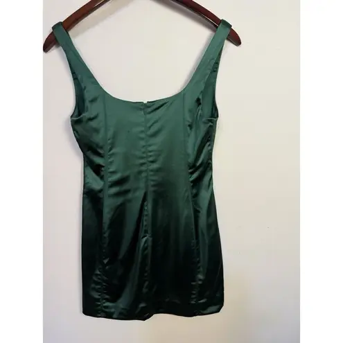 Babaton Aritzia TEN By Women's Sz 8 Premiere Satin Dress In Emerald Green