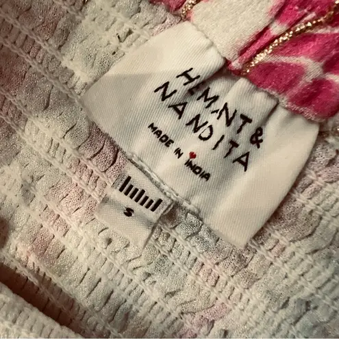 Hemant And Nandita Tie Dye Boho Metallic Frilly Smocked Mini Skirt and top Yellow