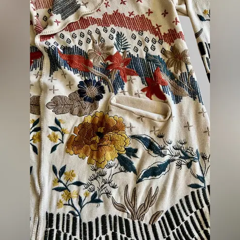 Johnny Was BIYA Women’s 1X Embroidered Kimono Cardigan Floral Boho Open Front