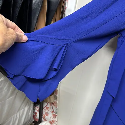 Passport Purple Asymmetrical Blouse with Bell Sleeves Size M