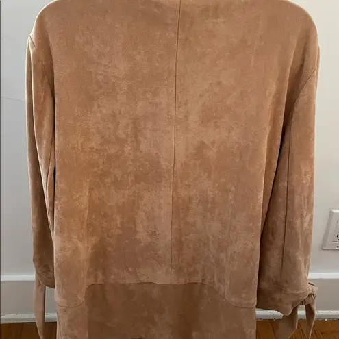 Ellison NWOT mustard sparkly silk blend open front 3/4 sleeves jacket, size L