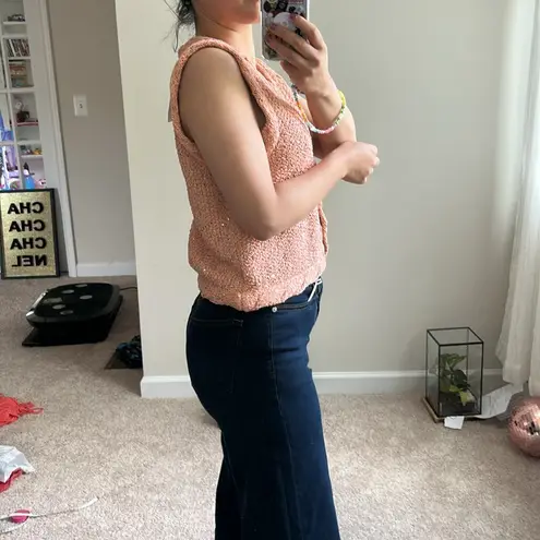 MINE tweed knit vest. S Pink