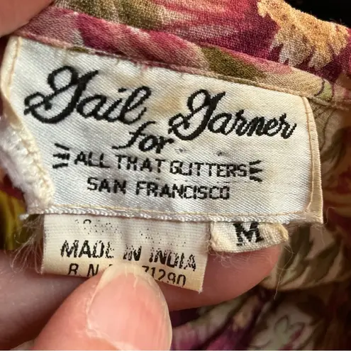 Vtg 60s floral boheme knee length dress Size M