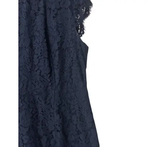Merokeety Navy Blue Lace Cap Sleeve Sheath Dress Size XL Formal Evening Wedding