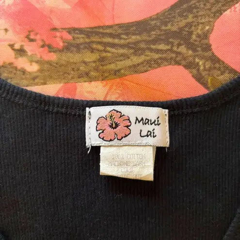 aloha y2k maui hawaii vintage black & pink tank top cami