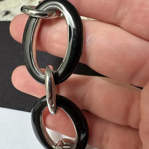 White House | Black Market  Silver Tone Black Bracelet Women’s 7 Inch