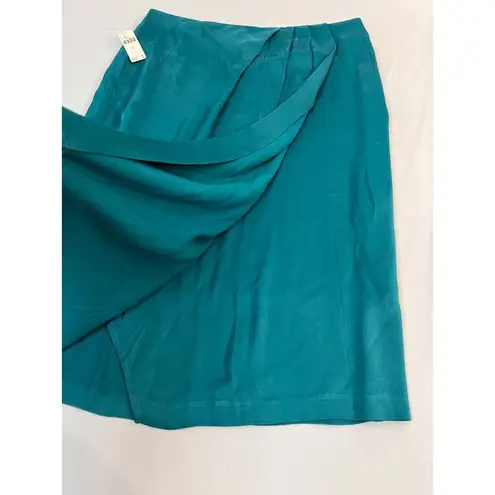 Anthropologie NWT  Teal Satin Skirt