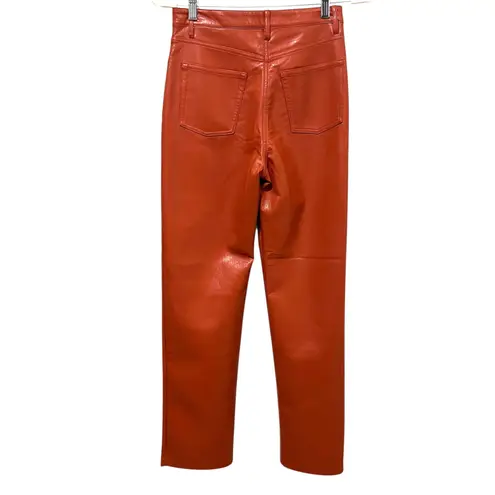 Wilfred Aritzia Melina High-Waisted Vegan Leather Pants 4 Revel Red Orange