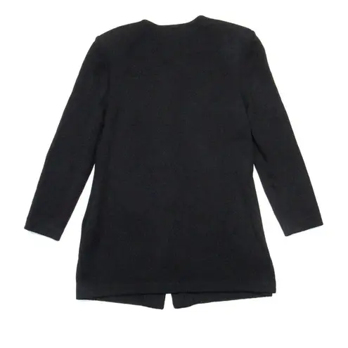 St. John NWT Basics Santana Knit Jacket in Black Long Button Sweater 2