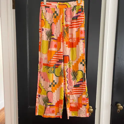 Haute Hippie NWT  Orange Pattern Wide Leg Pants