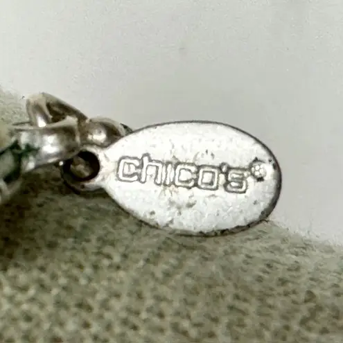 Chico's  Double Strand Cord Square Striped Silver Tone Pendant ✨