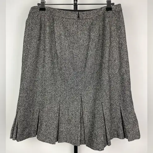 Loft Ann Taylor  Silk Wool Blend Tweed Pleated Skirt