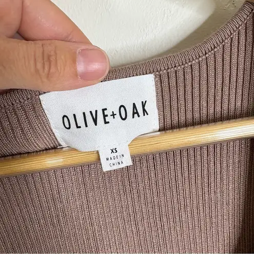 Olive & Oak  By Anthropologie Brown Sleeveless Ribbed Midi Dress Size XS