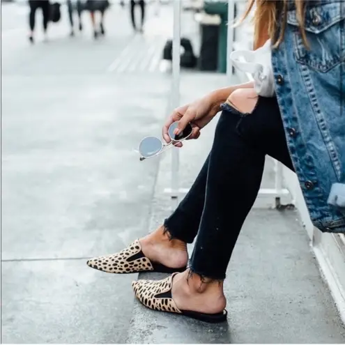 Jenni Kayne New pony hair mules in cheetah print