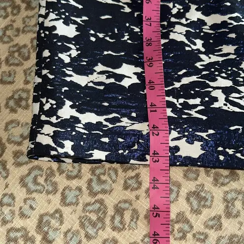 Rickie Freeman for Teri Jon Blue and White Patterned Midi Dress Size 10