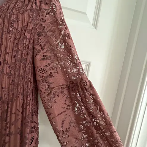 Melissa Paige Lace Blouse Brown Size M