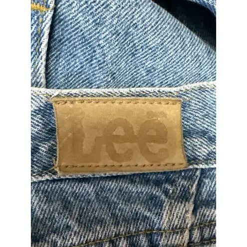 Lee  Women's Blue Medium Wash High Waisted Tapered Carrot Mom Denim Jeans Size M