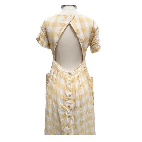 Christy Dawn The Jane Dress In Lemon Plaid size large