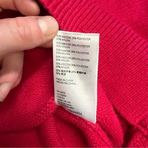 Maeve Anthropologie Hot Pink Crystal Tunic Sweater Top, Size Large