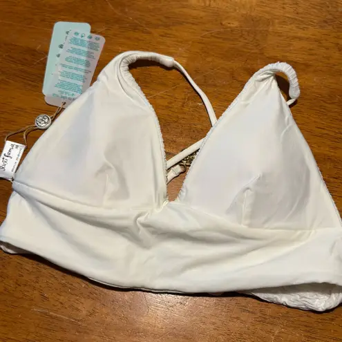 Luli Fama Ivory BULERIA HALTER CROSS BACK BUSTIER TOP Bikini