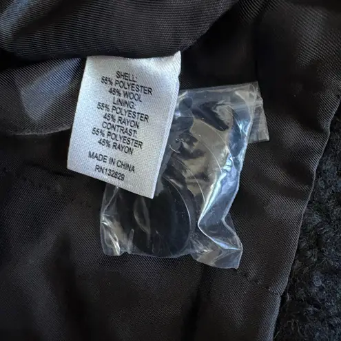 L'Academie NWT L’Academie Black Wool Blend Trench Coat Size Large